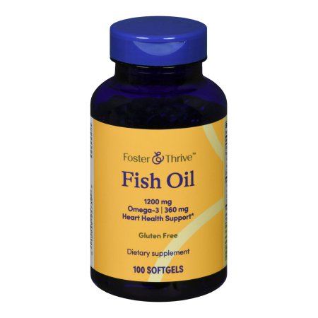 Foster & Thrive Omega 3 Fish Oil Supplement, 1200 mg, 100 soft gels