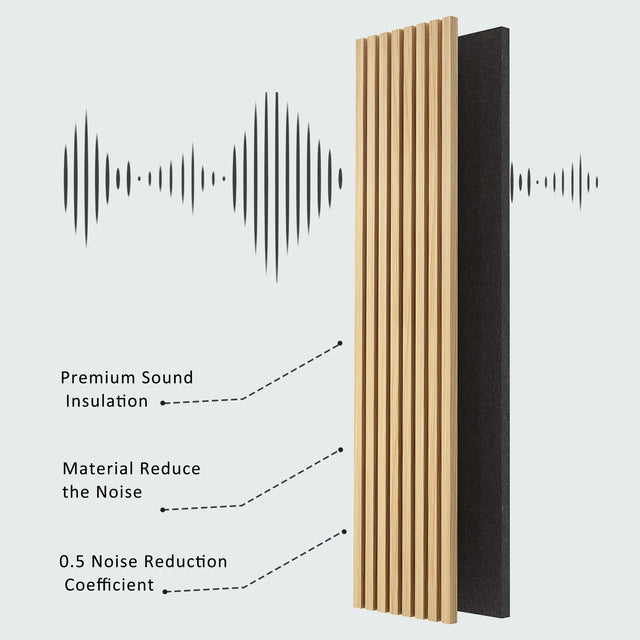 Luxury Natural Oak Acoustic Solid Wood Slat Wall Panels ( 2 Panels Per Box)