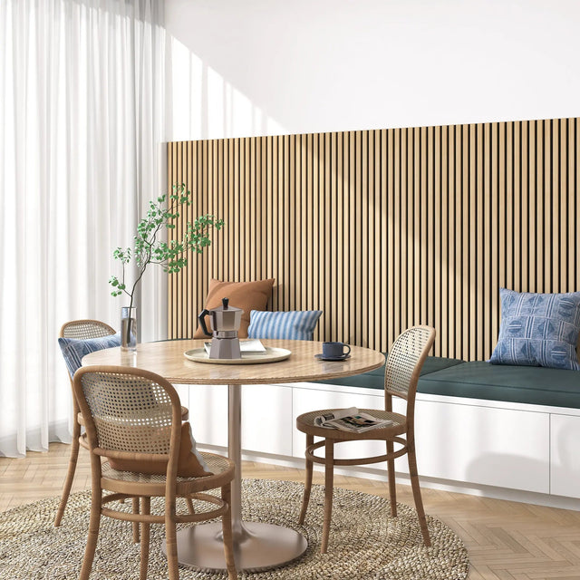 Luxury Natural Oak Acoustic Solid Wood Slat Wall Panels ( 2 Panels Per Box)