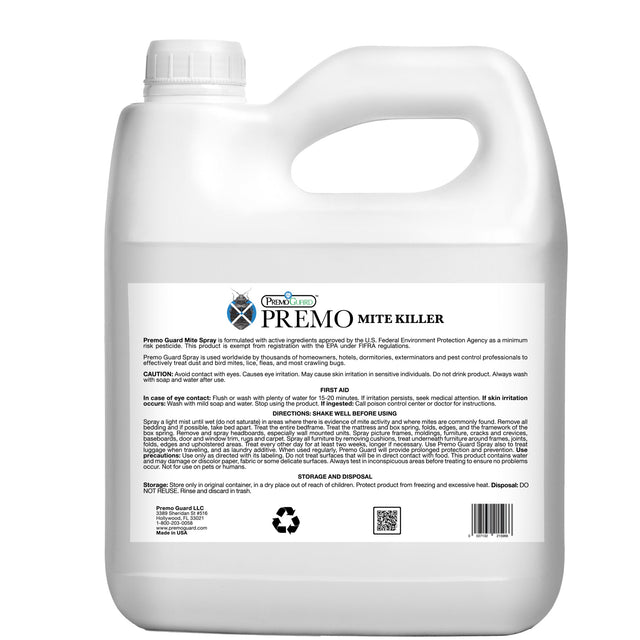 Mite Killer Spray 128 oz - All Natural Non-Toxic - By Premo Guard