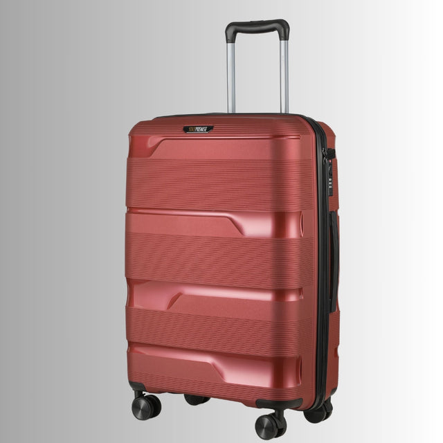 24-inch Red Hardcase Roller Luggage with 360° Wheels & TSA Lock