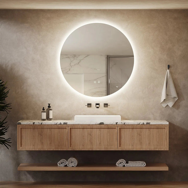 Round Backlit LED BATHROOMS Vanity Mirrors With Dimmable Lights