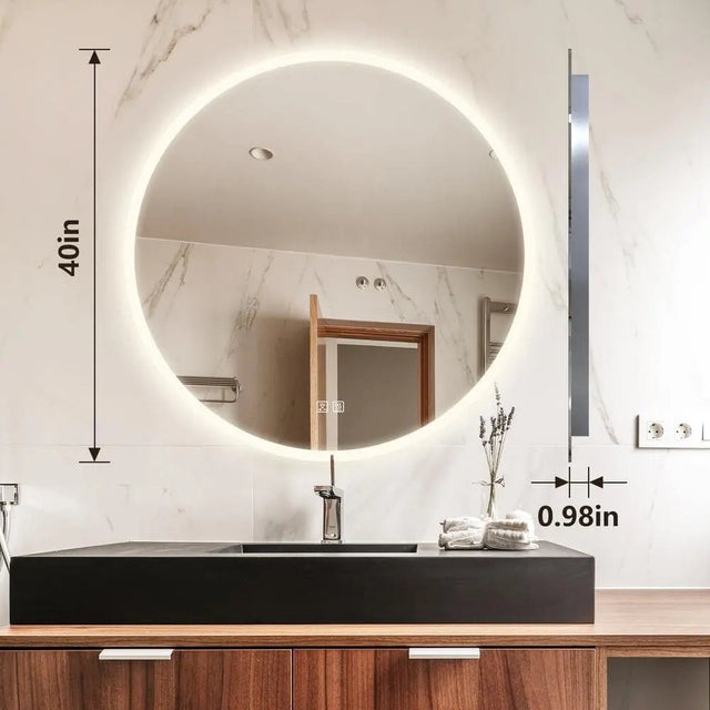 Round Backlit LED BATHROOMS Vanity Mirrors With Dimmable Lights