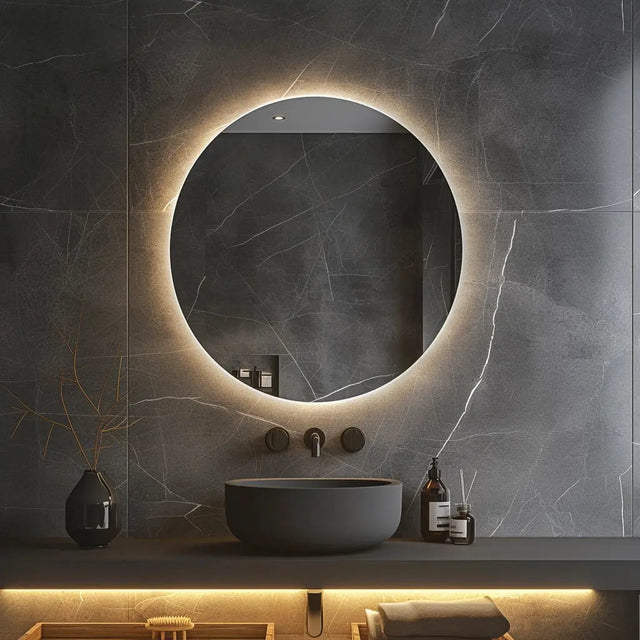 Round Backlit LED BATHROOMS Vanity Mirrors With Dimmable Lights