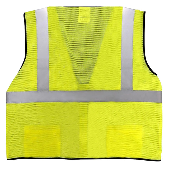 Safety Main 05EAMYZ Economy Vest, Class 2, All Mesh, Hi-Vis Yellow, Pack of 10