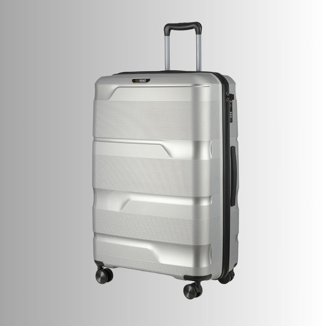 28-inch Silver Hardcase Roller Luggage with 360° Wheels & TSA Lock