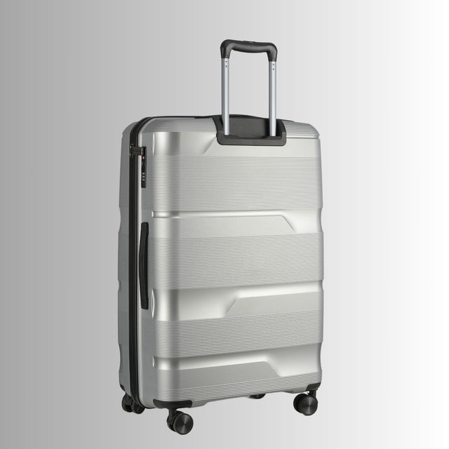 28-inch Silver Hardcase Roller Luggage with 360° Wheels & TSA Lock