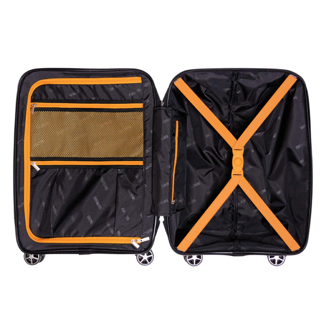 20-inch Black Carry-On Hardcase Roller Luggage with 360° Wheels