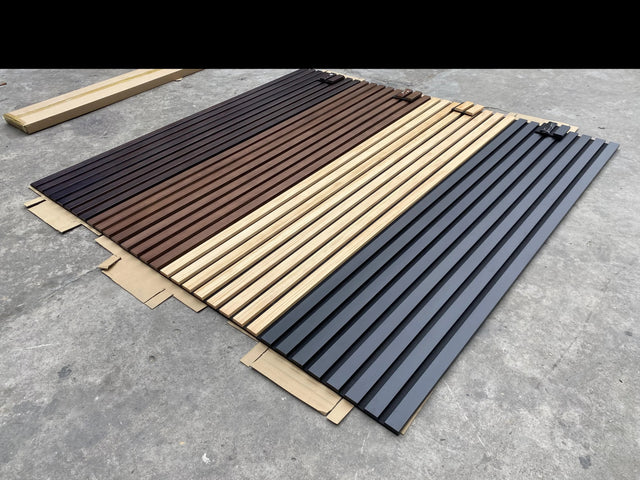 Solid Wood Acoustic Slat Wall Panels (Broad Strip)
