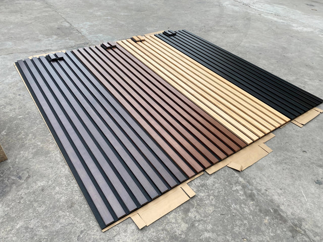 Solid Wood Acoustic Slat Wall Panels (Broad Strip)