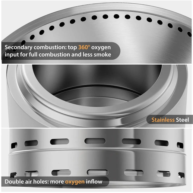 Stainless Steel Wood Burning Smokeless Outdoor Fire Pit