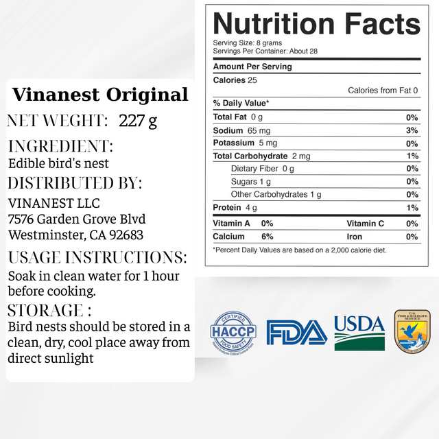 Tổ Yến Rút Lông Khô (Vinanest Original) 227GR