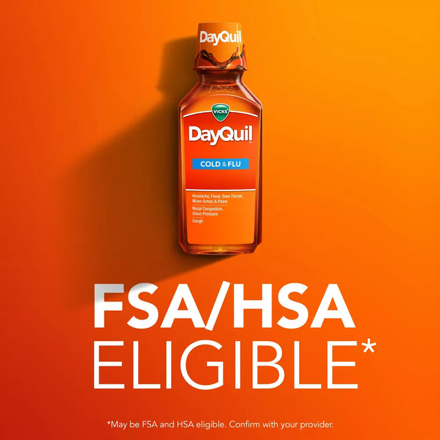 Vicks DayQuil Cold and Flu Medicine Liquid, 12 fl oz