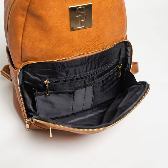 Brown Leather Carrier Backpack