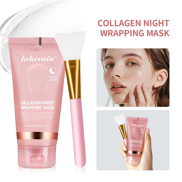 75Ml Collagen Peel-Off Mask Night Wrapping Facial Mud Firming Mask Daily 100G Collagen Jelly Cream Hydrolyzed Collagen Skin Care