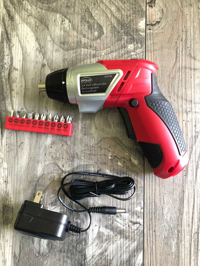 161 Piece Household Tool Kit with Convenient 3.6 Volt Lithium Ion Cordless Screwdriver - DT0739