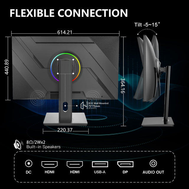 Rehisk 27Inch 180Hz QHD 2K HDR10 Support Gaming Monitor - RE272KV1