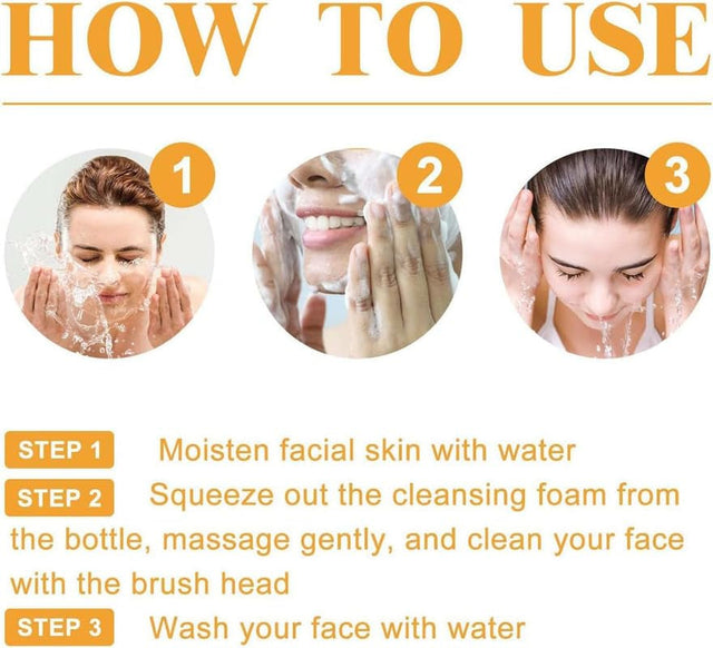 1Pcs Turmeric Facial Cleanser,Urmeric Facial Cleanser,Turmeric Foaming Cleanser,Deep Cleansing of Facial Skin, Turmeric Foaming Cleanser for All Skin