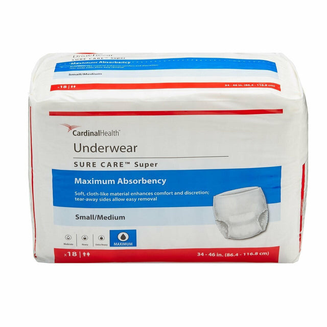 Cardinal Health Sure Care Super Underwear, Maximum Absorbency