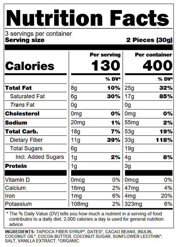 Chocolate Covered Date Caramels - 6pk