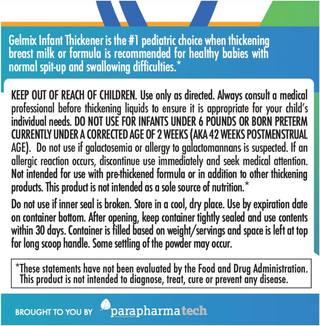 Gelmix Organic Infant Thickener for Breast Milk & Formula, Unflavored