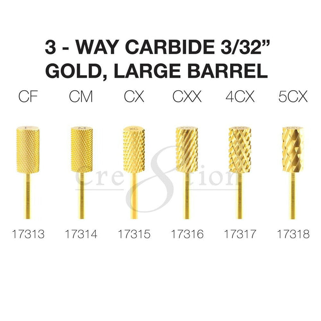 Cre8tion 3-Way Carbide Large Barrel 3/32" GOLD