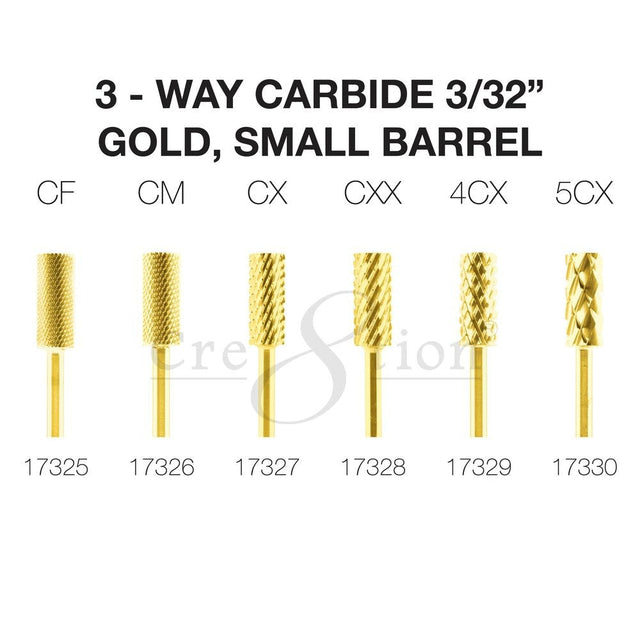 Cre8tion 3-Way Carbide Small Barrel 3/32" - GOLD
