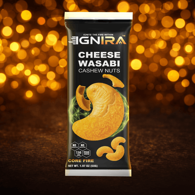 IGNIRA Cheese Wasabi Cashew Nuts – Roasted Cashew Nuts with Plant-Based Cheese & Wasabi Flavor, Pack of 1 (1.76oz)