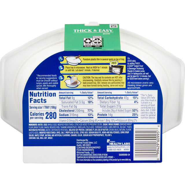 Hormel Thick & Easy Purees, Cinnamon French Toast, Case/7