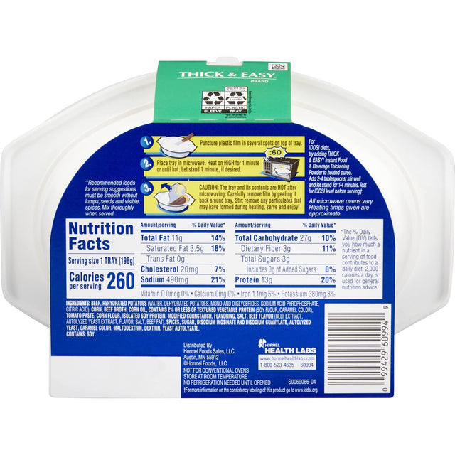 Hormel Thick & Easy Purees, Homestyle Beef, Case/7