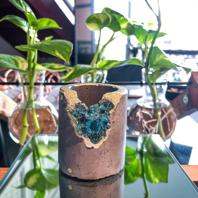 Set of 4 Small Crystal Air Plant Holders - Taper Candle Holders