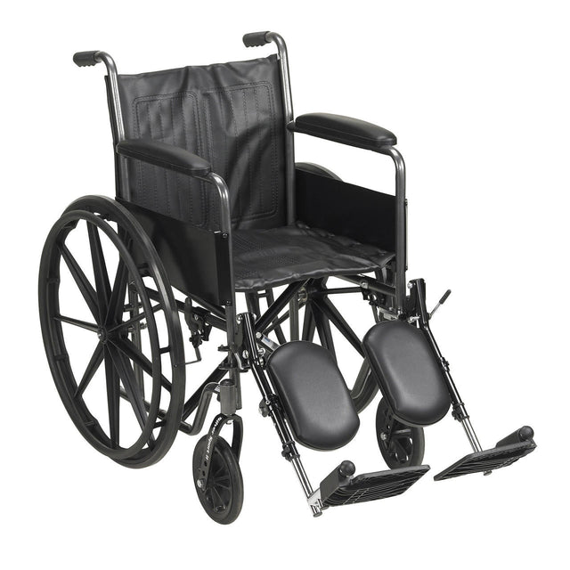 McKesson Standard 18" Wheelchair with Elevating Swing Away Footrests and Detachable Desk Arms