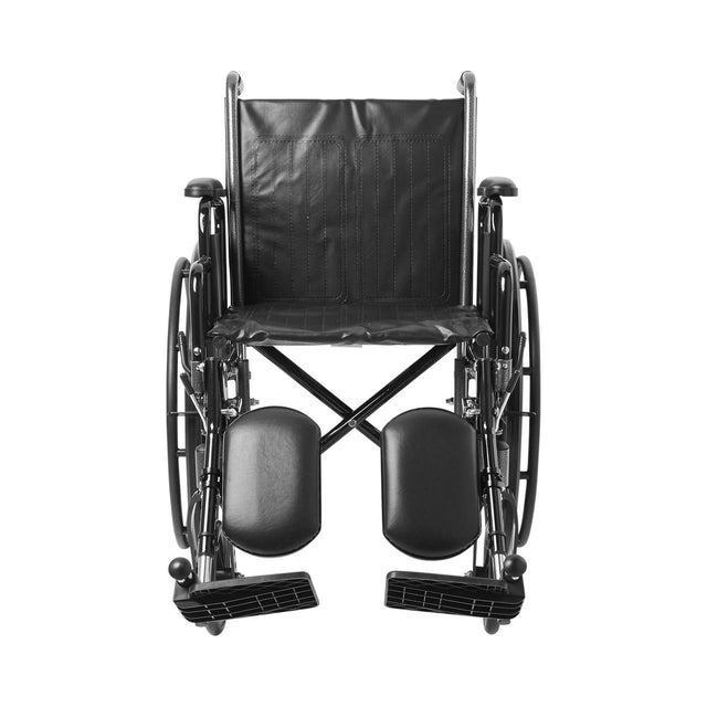 McKesson Standard 18" Wheelchair with Elevating Swing Away Footrests and Detachable Desk Arms