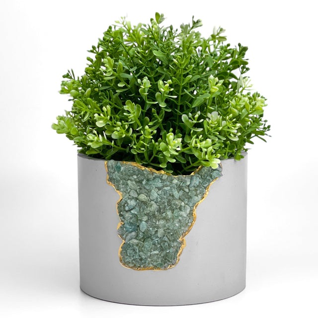 6" GREEN APATITE PLANTER
