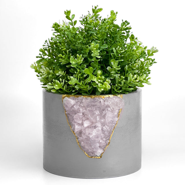 6 inch ROSE QUARTZ PLANTER