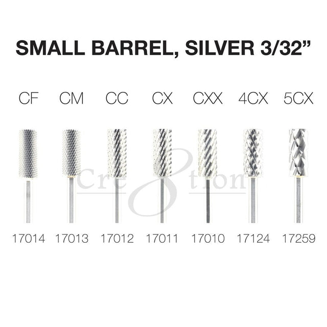 Cre8tion Carbide Small Barrel, 3/32" - SILVER