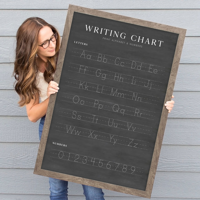 Chalkboard Print Writing Chart
