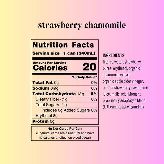 strawberry chamomile adaptogen drink (12 pack)