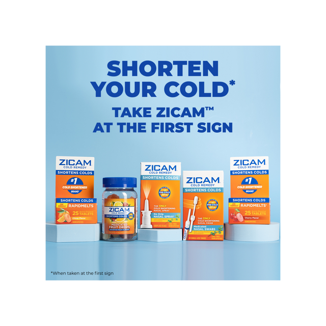 Zicam Zinc Cold Remedy RapidMelts, Quick Dissolve Tablets, Cherry, 25 ct