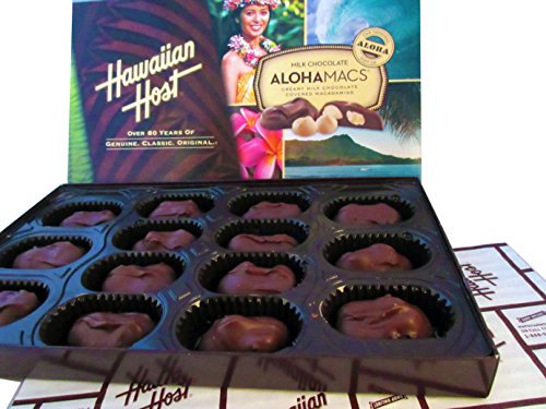 Hawaiian Host Aloha Macs Milk Chocolate Macadamia Nuts (6 ounce box, 12 pieces) (1 Box)