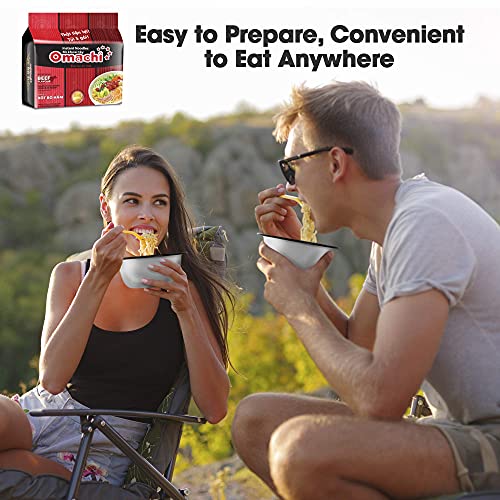 OMACHI Golden Potato Noodles - Beef Stew Flavor - Made with Natural Ingredients (Beef Stew, Pack of 5)