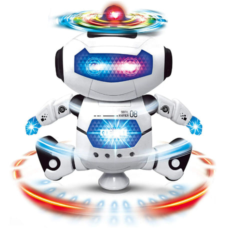 Dancing Robot Music Lights and Sound 360 Degree LED Spinning