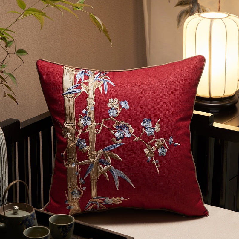 Beautiful Chinese Design Cotton Linen Pillowcase