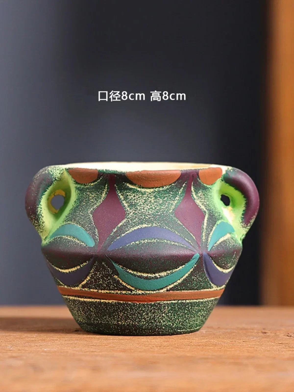 Mediterranean Red Pottery Succulent Pots – Retro Hand-Painted Ceramic