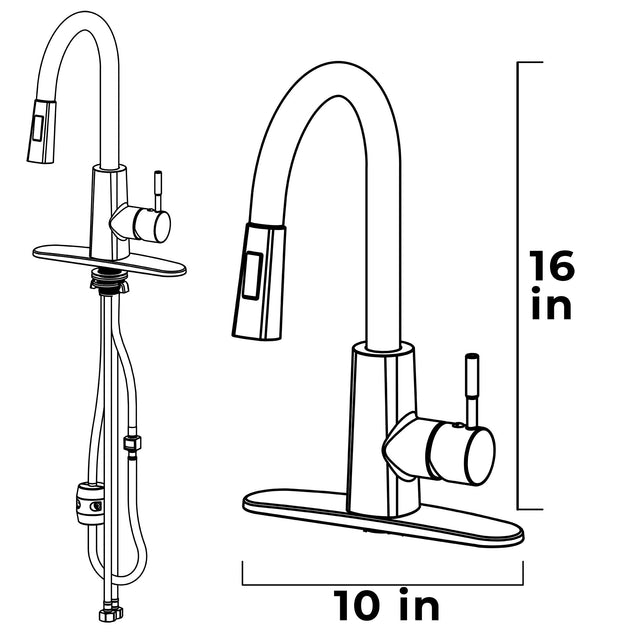Tehila Black Finish High-Arc Pull-Down Faucet