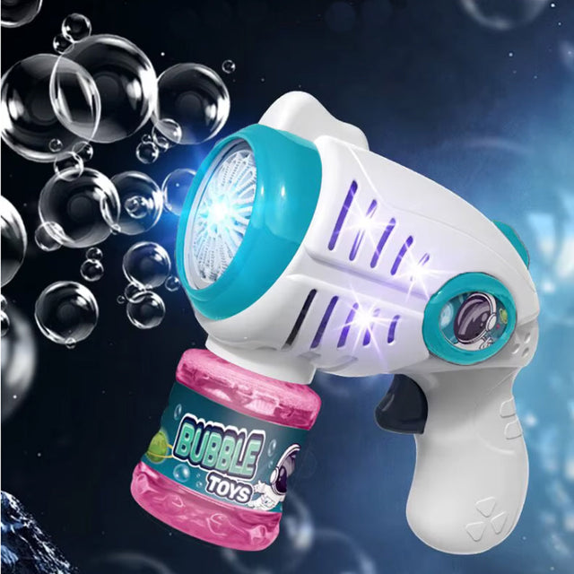 Blaster Bubble Blowing Toy Gun Tons of Bubbles LED Light Night or Day