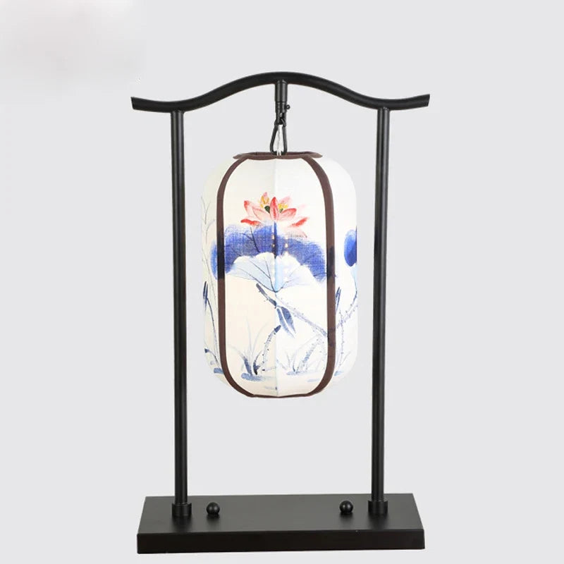 Chinese Classical Lantern Floor Lamps Fabric Standing Lights Living Room Bedroom Bedside Lighting Fixtures Luminaire Home Decor