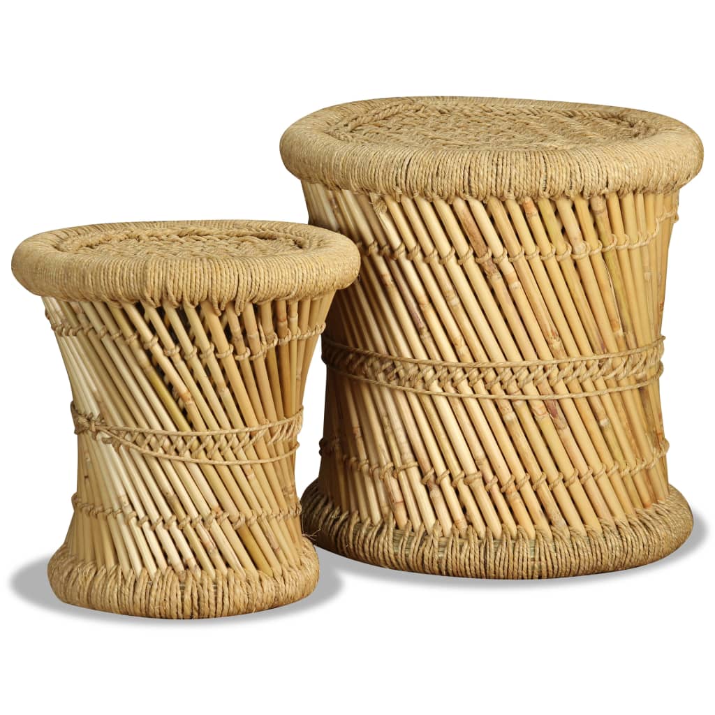 Handwoven Chindi Stool Set (2 Pieces)