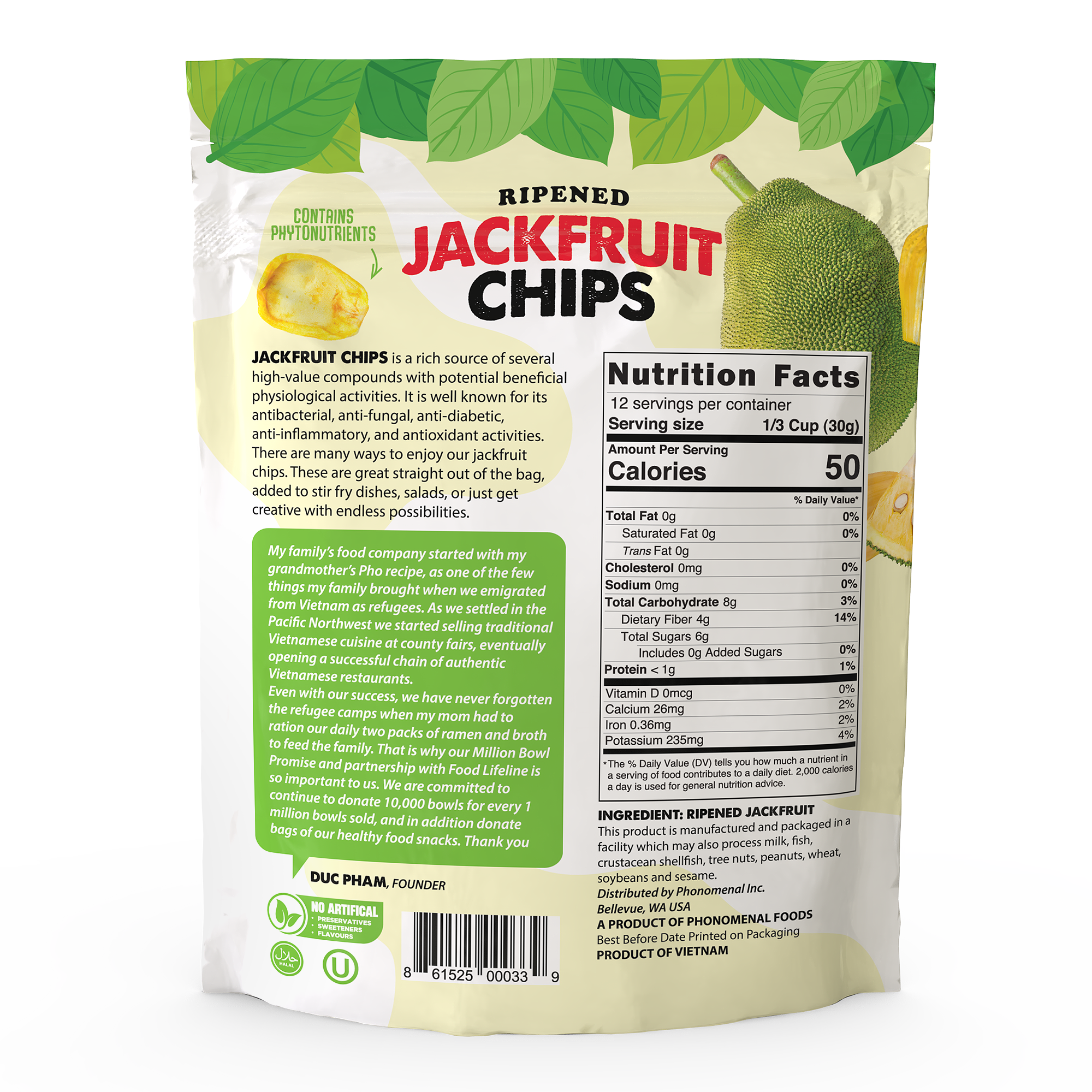Pho'nomenal Ripened Jackfruit Chips (13oz Bag)