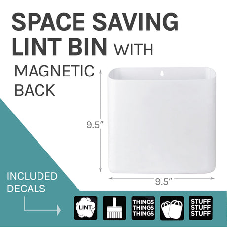 Large Magnetic Lint Bin (White)